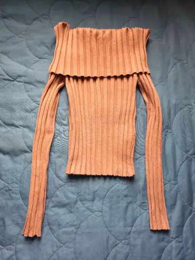 Suéter de punto off-shoulder palo rosa Forever 21 - miniatura 3