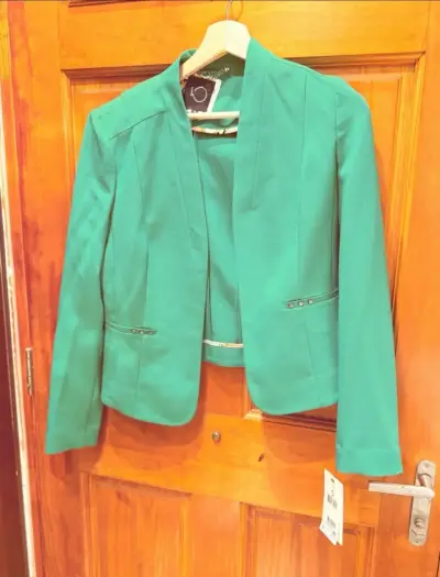 Blazer verde elegante para mujer talla S - miniatura 1
