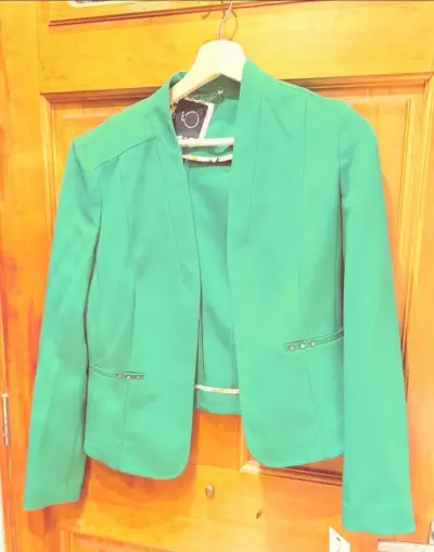 Blazer verde elegante para mujer talla S - miniatura 2