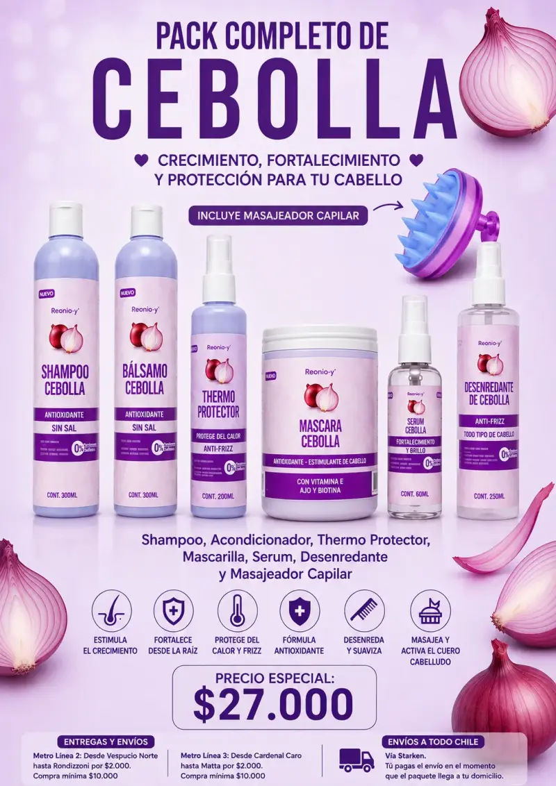 Pack Completo de Cuidado Capilar Cebolla Reonio-y