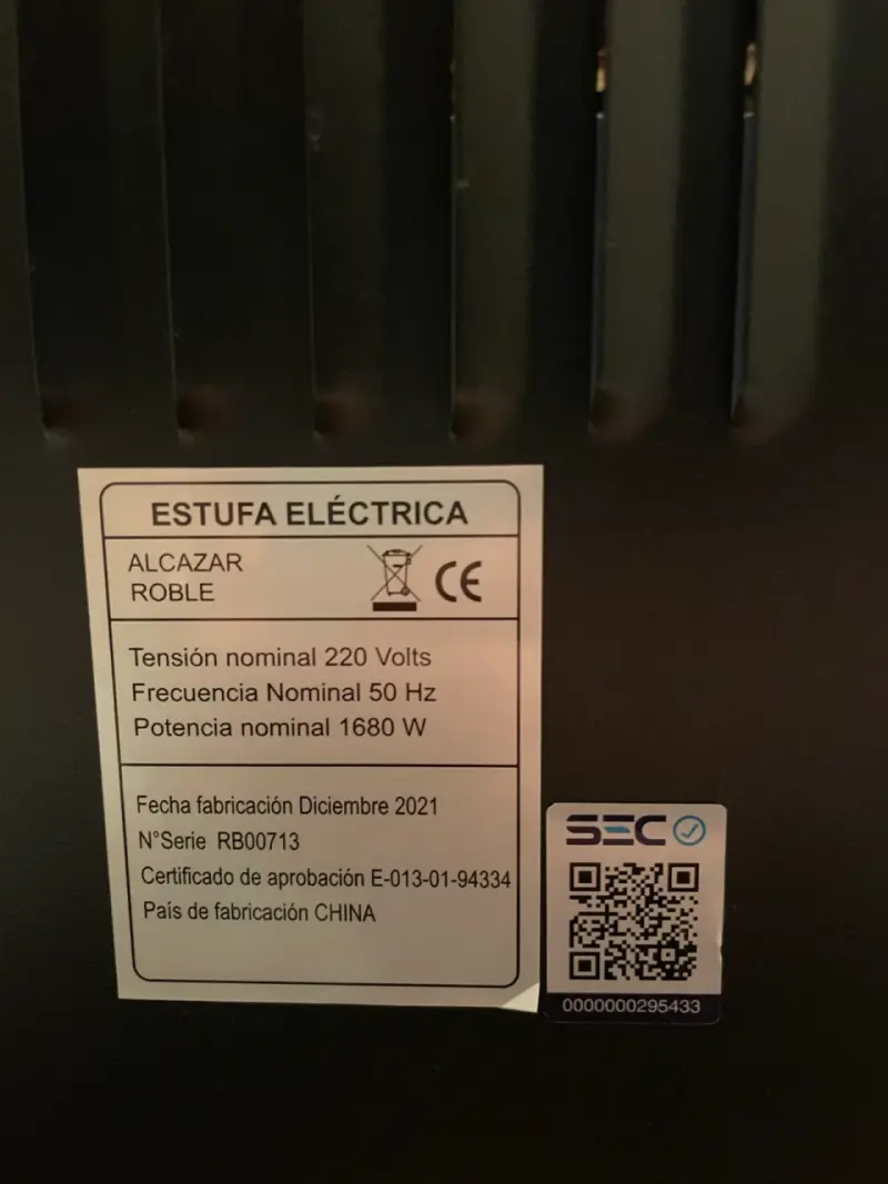 Estufa eléctrica Alcazar Roble 1680W - 2
