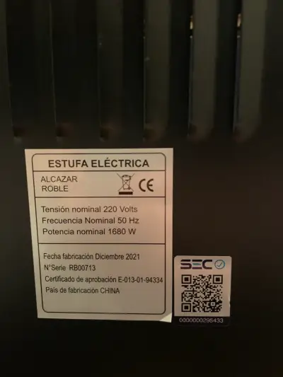 Estufa eléctrica Alcazar Roble 1680W - miniatura 2