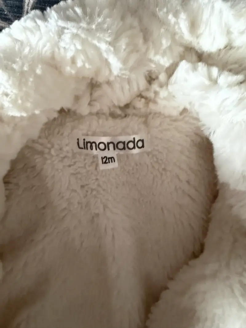 Abrigo de bebé blanco Limonada con diseño peludo - 2