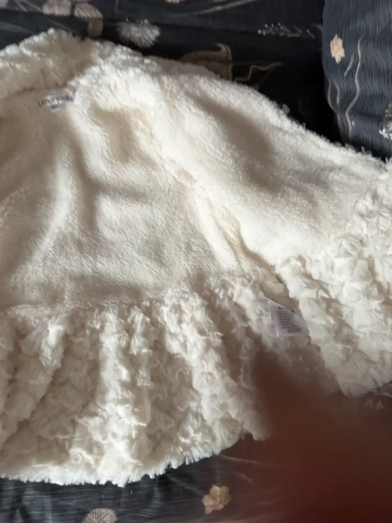 Abrigo de bebé blanco Limonada con diseño peludo - 4