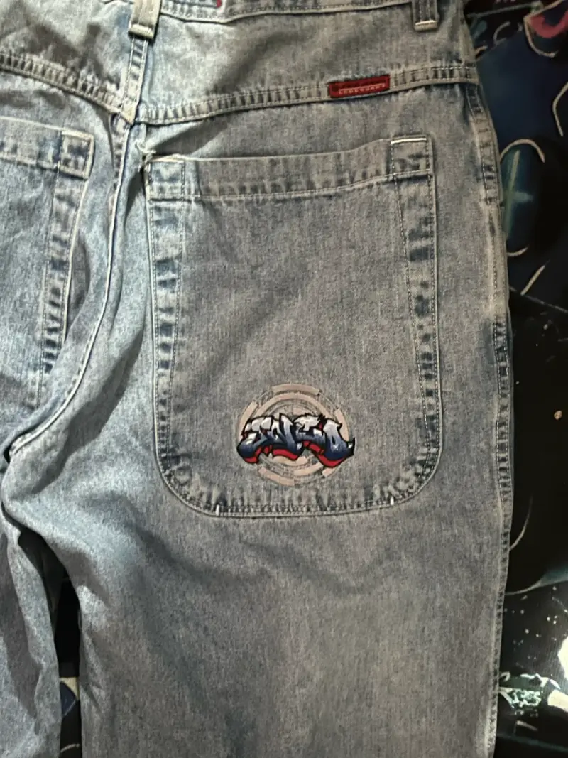 Jeans anchos JNCO con diseño bordado - 4
