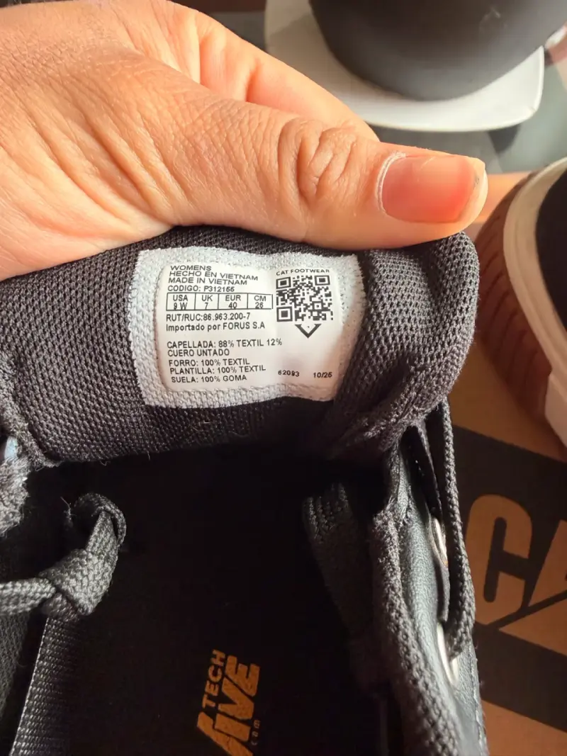 Zapatillas negras CAT mujer   con suela de goma - 2
