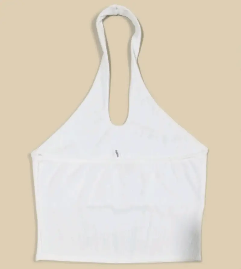 Top blanco sin mangas estilo halter - 1