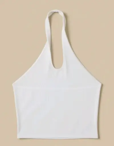 Top blanco sin mangas estilo halter - miniatura 2
