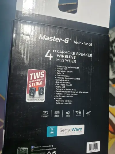 Parlante Karaoke Inalámbrico Master-G Spyder 4" - miniatura 5