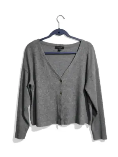 Cardigan gris de mujer con botones - miniatura 1