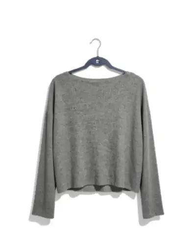 Cardigan gris de mujer con botones - miniatura 2