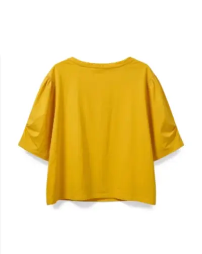Polera Amarilla Manga Corta Mujer Corona - miniatura 2