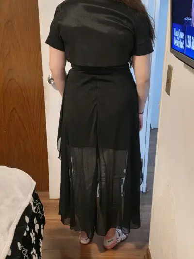 Vestido negro elegante con bolero - miniatura 2