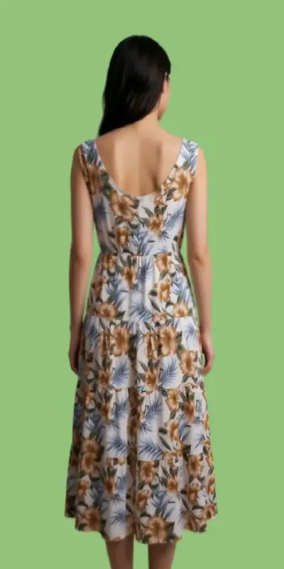 Vestido largo floral sin mangas - miniatura 3