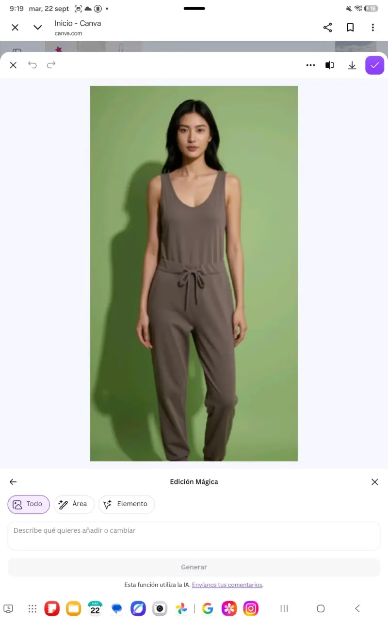Conjunto deportivo marrón con top cruzado y pantalón - 2