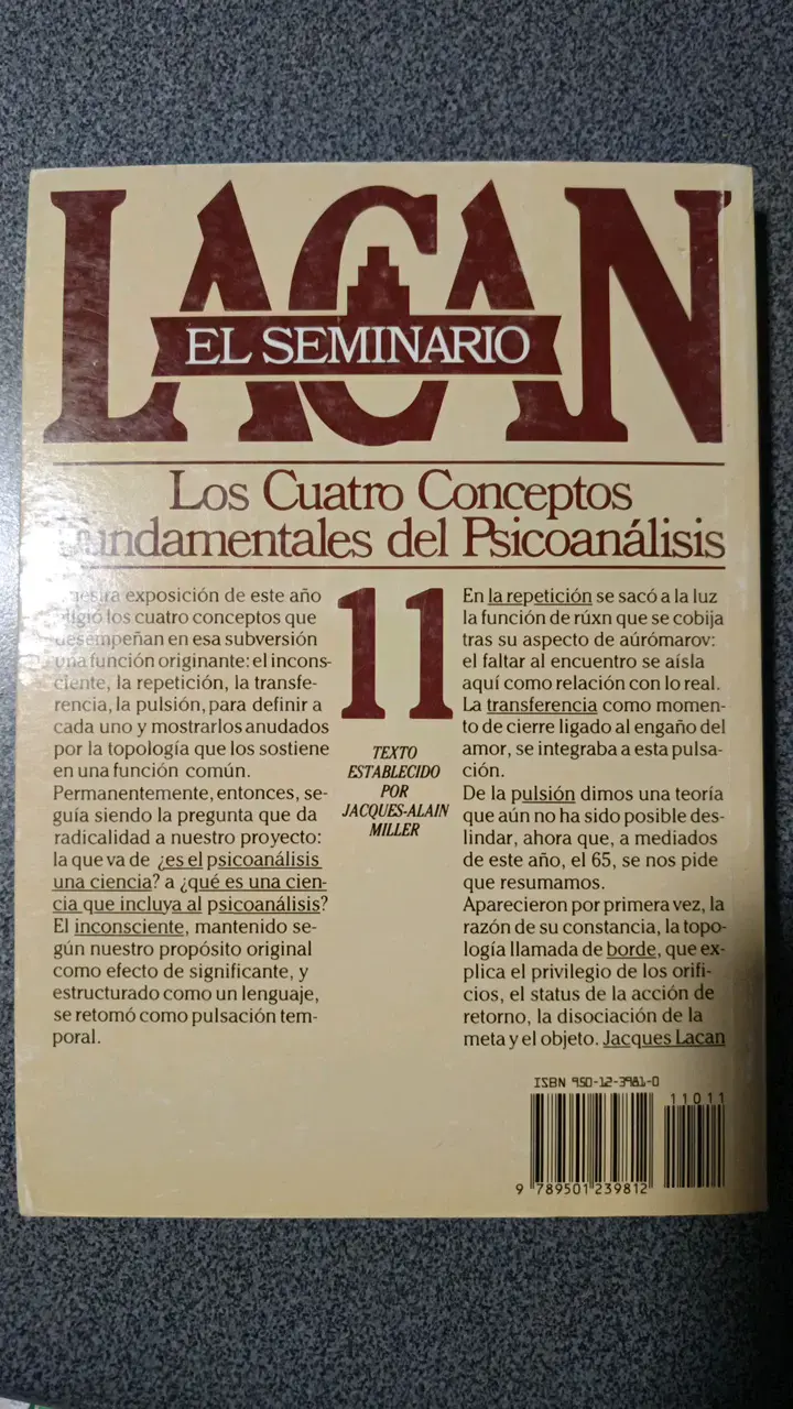 Libro Lacan El Seminario 11 Psicoanálisis - 2