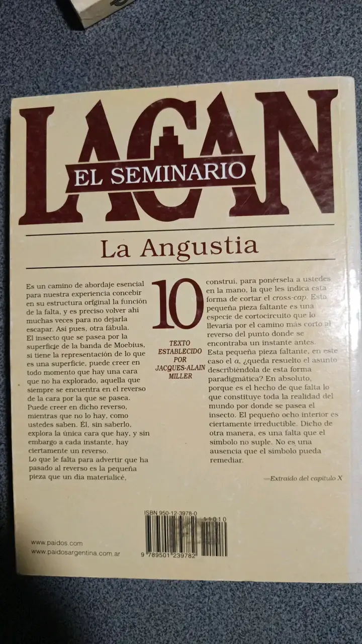 Libro El Seminario La Angustia de Lacan - 2