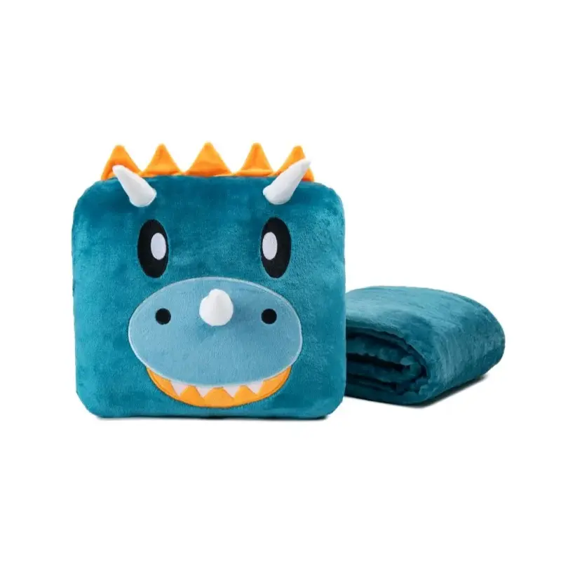 Cojín y manta infantil dinosaurio / unicornio - 1