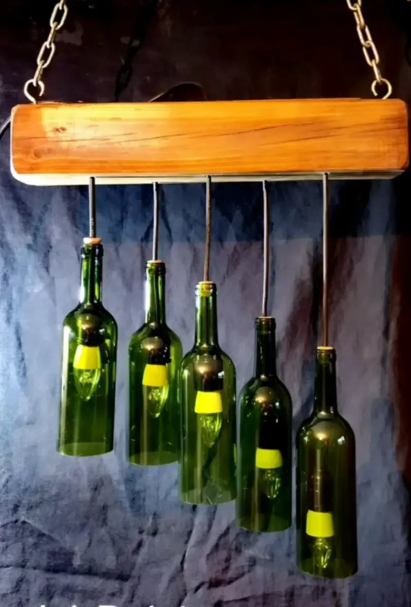 Lámpara colgante de botellas recicladas - 2