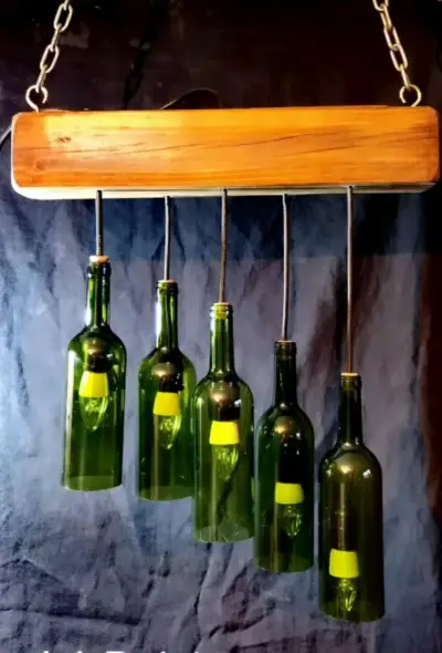 Lámpara colgante de botellas recicladas - miniatura 2