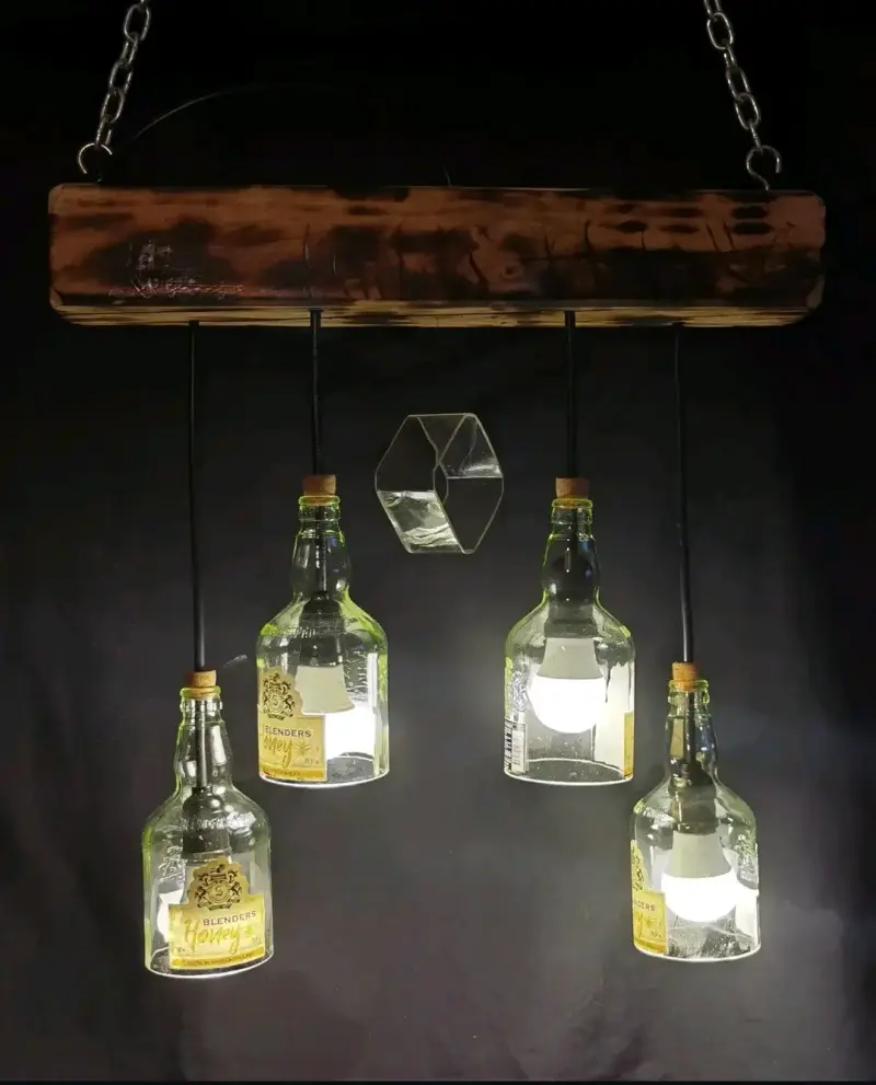 Lámpara colgante de botellas recicladas - 3