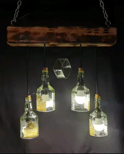 Lámpara colgante de botellas recicladas - miniatura 3