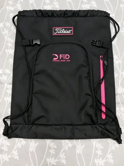 Mochila Saco Negra Titleist con Bolsillo Rosado - miniatura 1