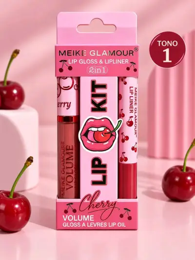 Kit de Labios Meike Glamour Cherry 2 en 1 - miniatura 1