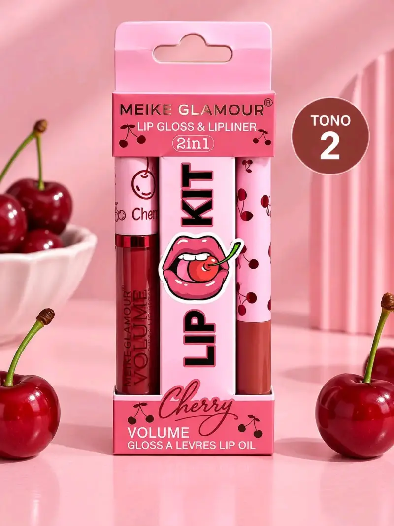 Kit de Labios Meike Glamour Cherry 2 en 1 - 2
