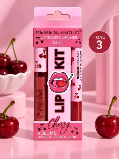 Kit de Labios Meike Glamour Cherry 2 en 1 - miniatura 3