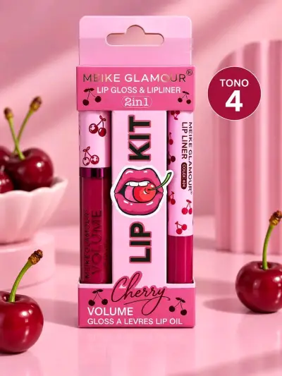 Kit de Labios Meike Glamour Cherry 2 en 1 - miniatura 4