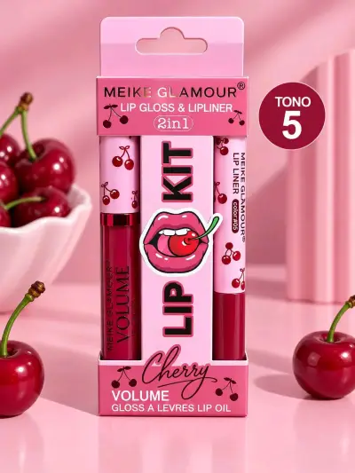 Kit de Labios Meike Glamour Cherry 2 en 1 - miniatura 5