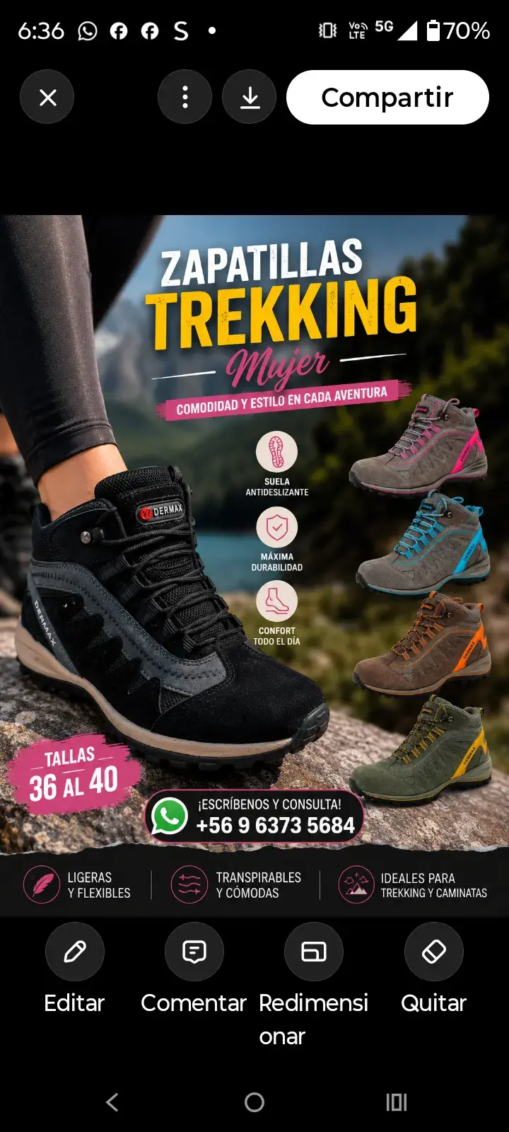 Zapatillas Trekking Mujer Dermax Antideslizantes - 2
