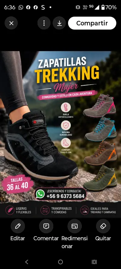 Zapatillas Trekking Mujer Dermax Antideslizantes - miniatura 2
