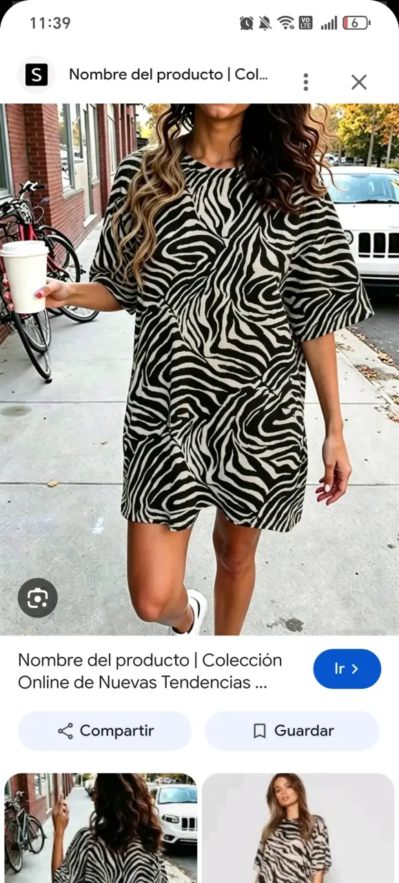 Vestido corto estampado cebra para mujer - 1