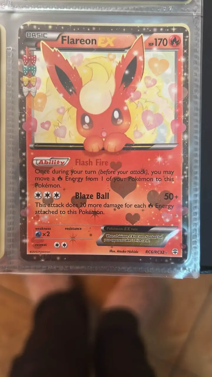 Carta Pokémon Flareon EX edición especial