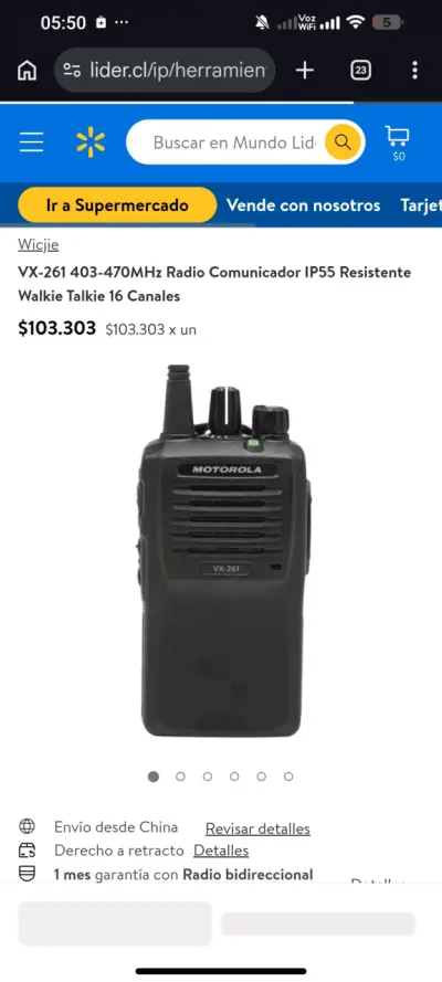 Radio comunicador Motorola VX-261 resistente - miniatura 1