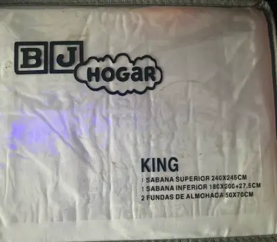 Juego de sábanas BJ Hogar King blanco - miniatura 2