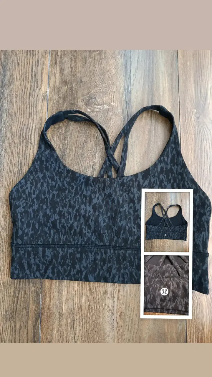 Top deportivo negro estampado Lululemon