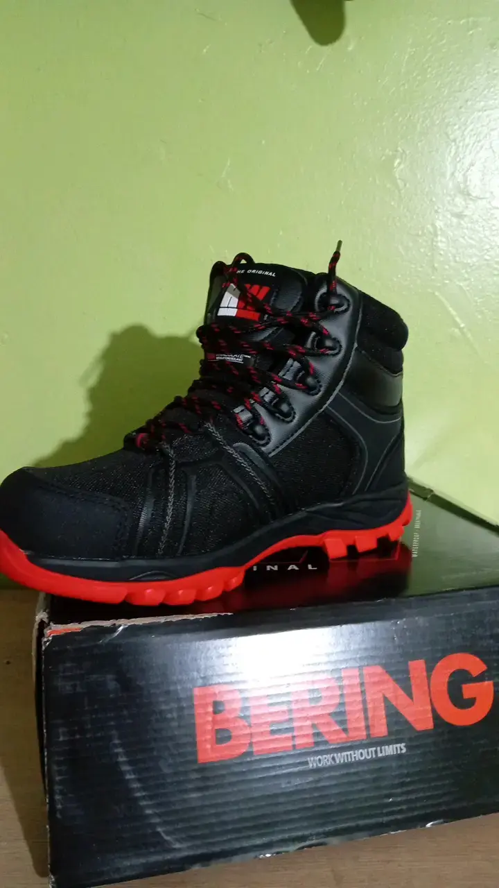 Botas de trabajo Hard Work negras y rojas - 3