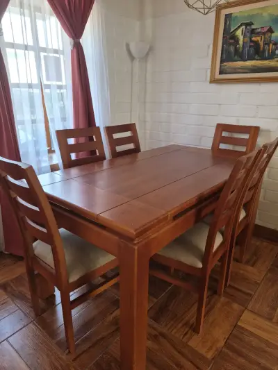 Juego de comedor de madera para 6 personas - miniatura 1