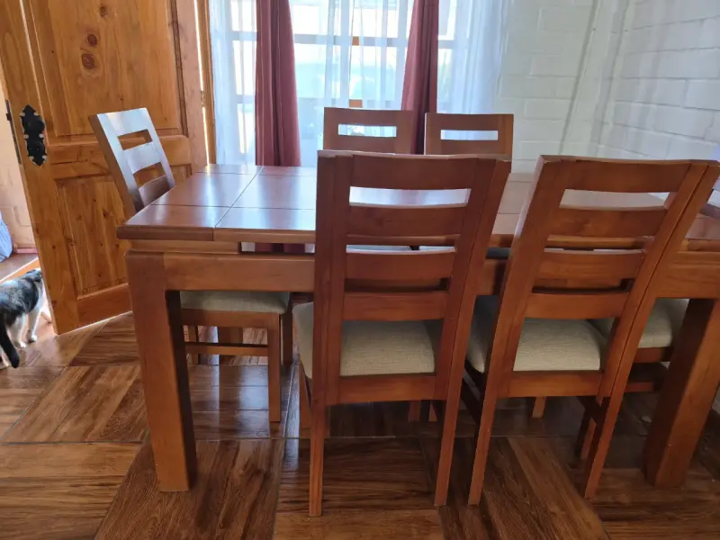 Juego de comedor de madera para 6 personas - 2