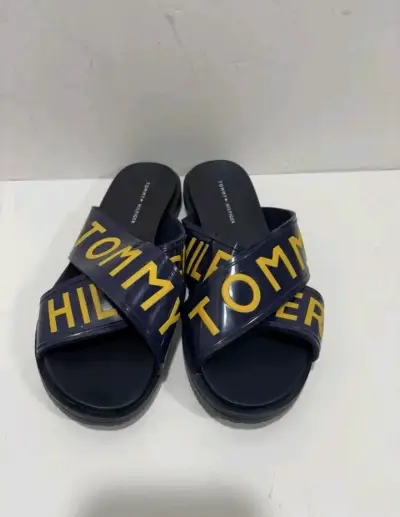 Sandalias Tommy Hilfiger azul con letras amarillas - miniatura 1