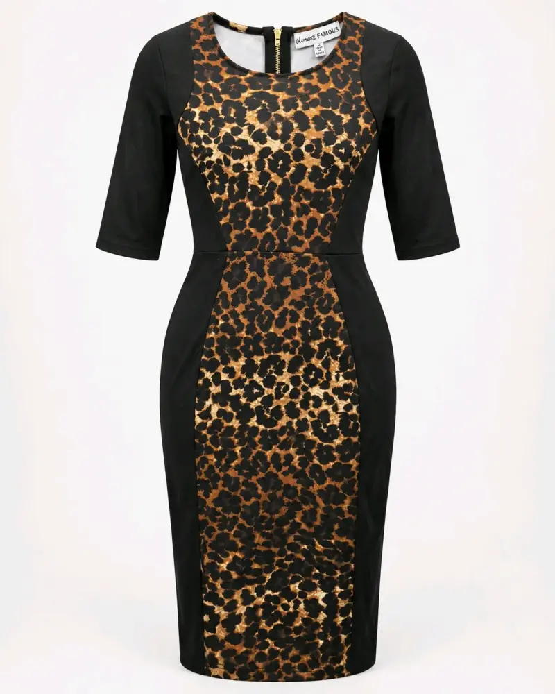 Vestido ajustado con estampado animal print - 2