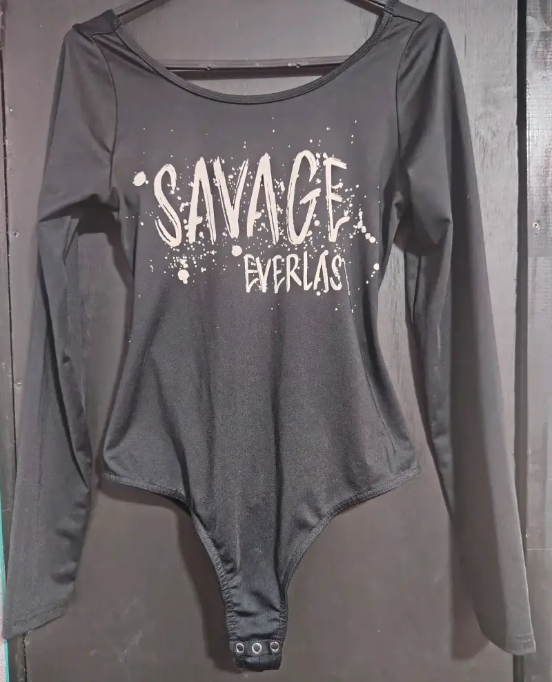 Body negro manga larga Savage Everlas - 1