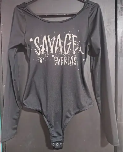 Body negro manga larga Savage Everlas - miniatura 1