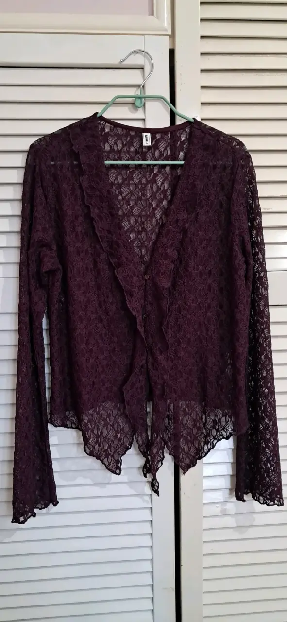 Cárdigan de encaje morado para mujer - 2