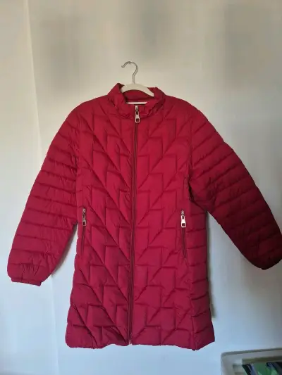 Abrigo largo acolchado rojo para mujer - miniatura 1