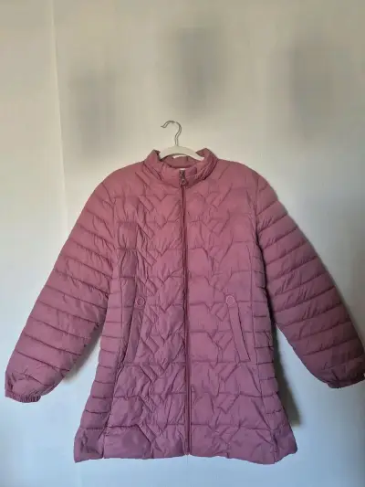 Abrigo acolchado rosa para mujer - miniatura 1