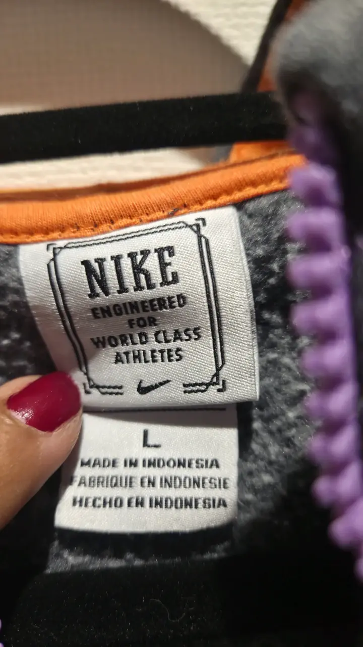 Polerón con capucha Nike gris y naranja para niños - 3